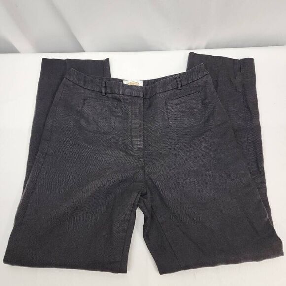 Talbots Size 6 100% Irish Linen Black Trouser Pants R7 - Picture 7 of 8